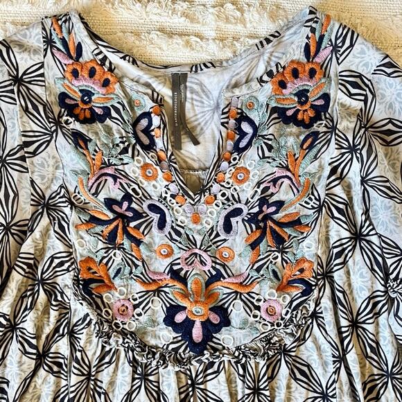 Anthropologie Embroidered Floral Semi Sheer Multicolor Blouse Small - Picture 8 of 15